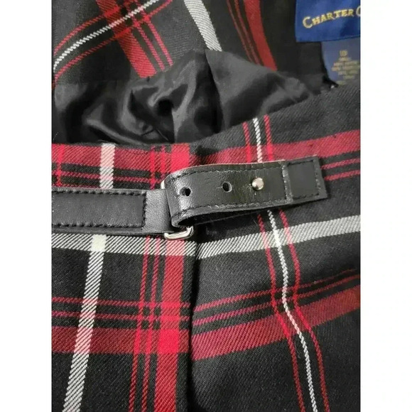 Vintage Charter Club Tartan Plaid Wrap Maxi Skirt Size 10 Wool Blend - Picture 7 of 7